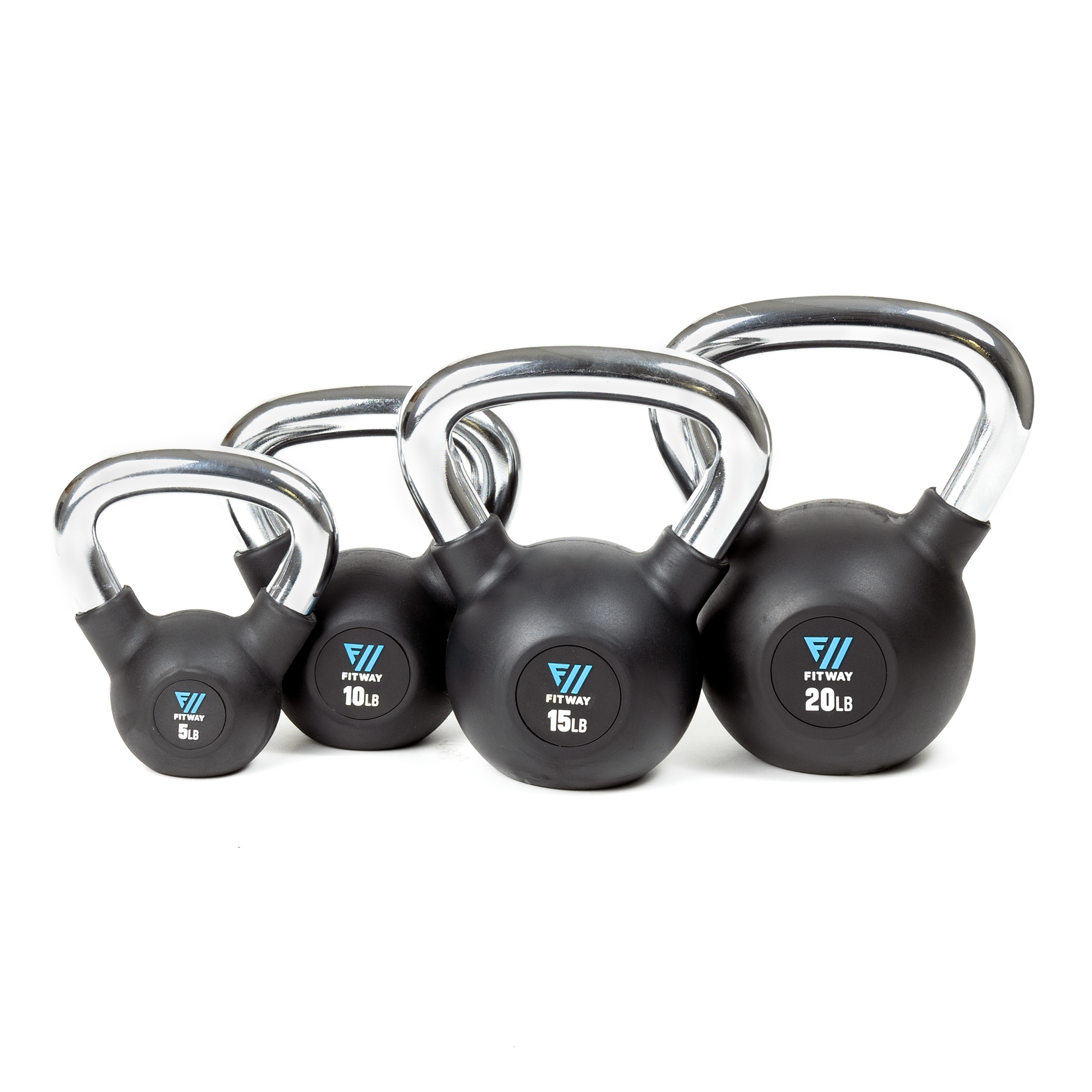 FitWay Equip. Rubber Coated 20lb Kettlebell