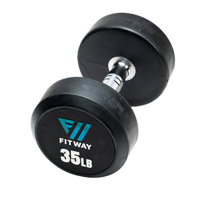 FitWay Equip. Commercial Rubber Dumbbell Set, 5lb - 50lb 