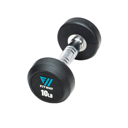 FitWay Equip. Commercial Rubber Dumbbell Set, 5lb - 50lb 