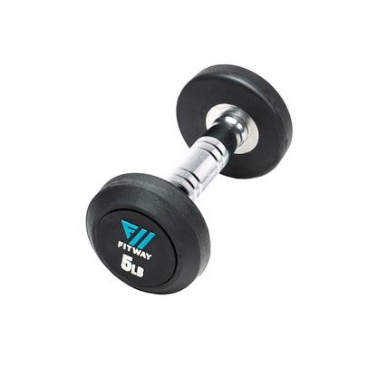 FitWay Equip. Commercial Rubber Dumbbell Set, 5lb - 50lb 